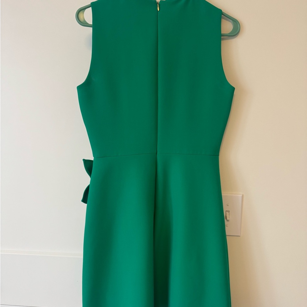 Green Mini Dress with Ruffle - Picture 2 of 4
